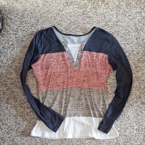 Colorblock Long Sleeve Top